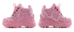 "Galactic Glam: Space Candy Platform Sneakers with Chain-Studs by Anthony Wang"