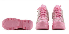 "Galactic Glam: Space Candy Platform Sneakers with Chain-Studs by Anthony Wang"
